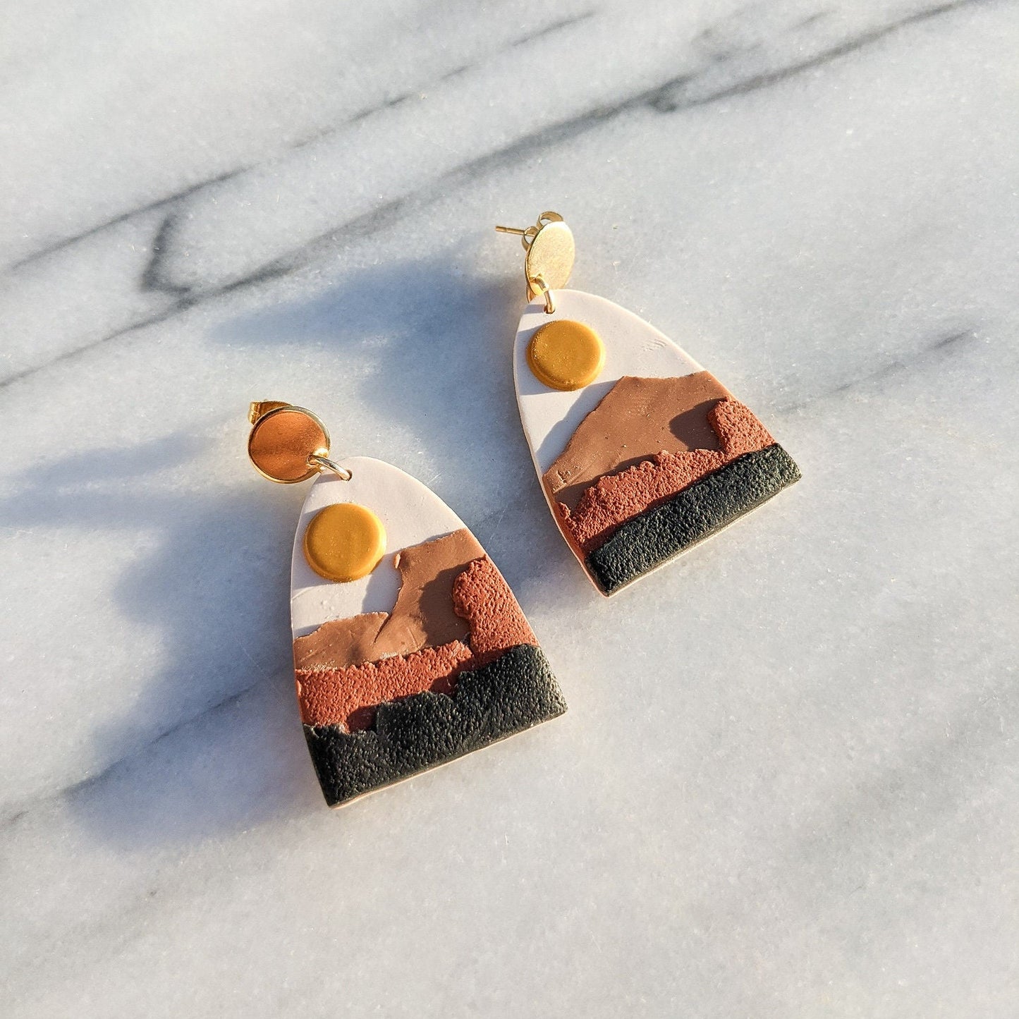 Mountain Call | Statement Polymer Clay Earrings in Canyonlands
