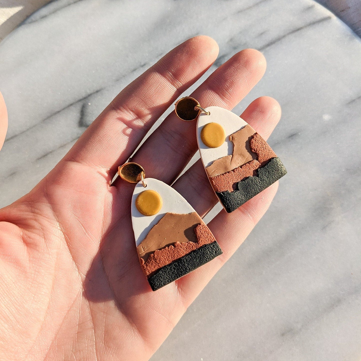 Mountain Call | Statement Polymer Clay Earrings in Canyonlands