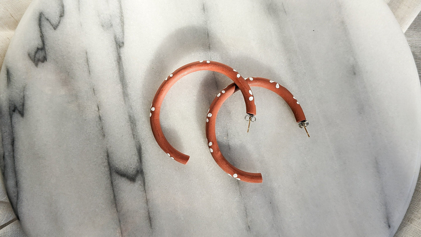 HOOP There It Is | Polymer Clay Hoop Earrings in Daisy and Clay