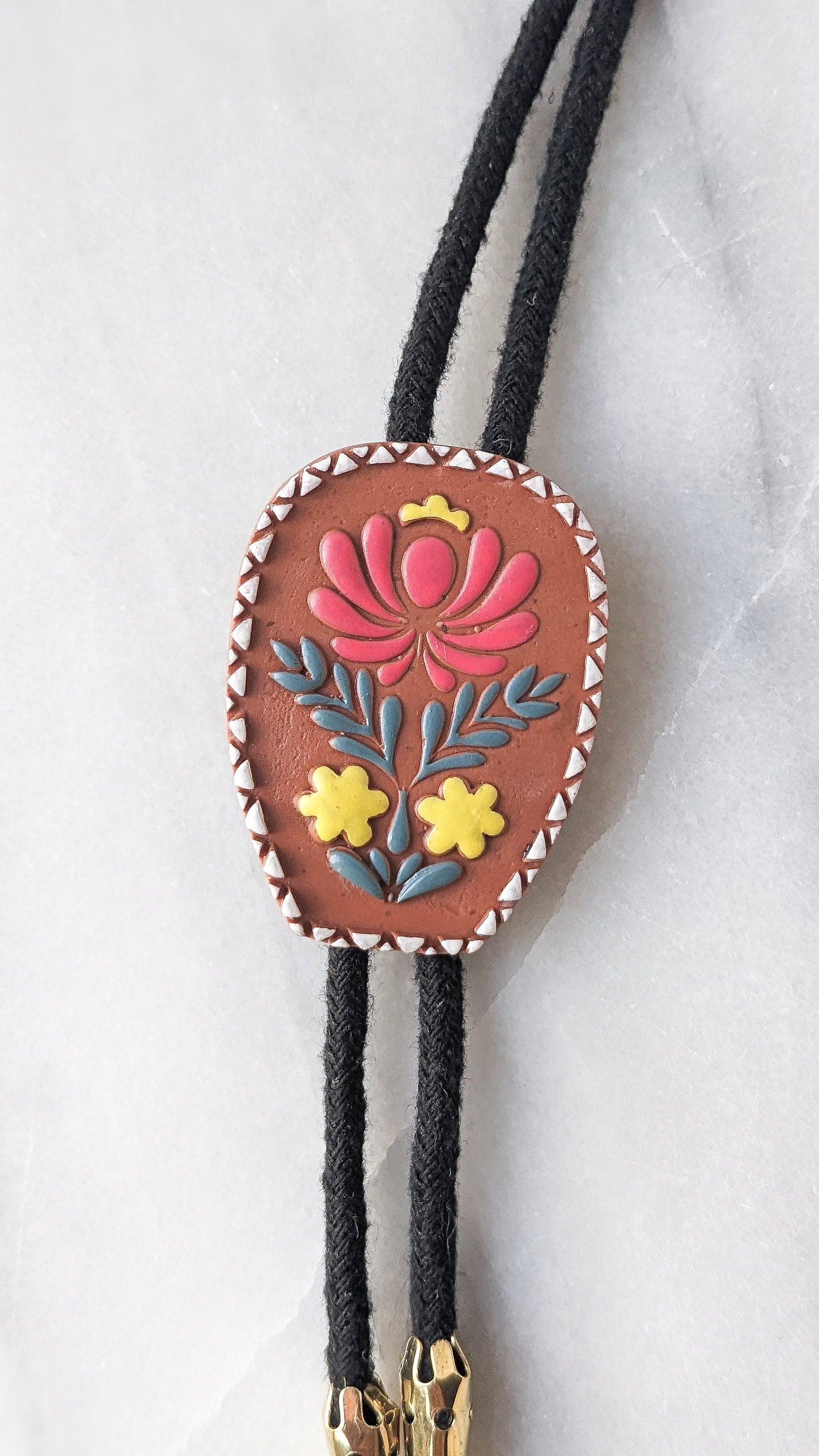 FRIDA BOLO | Polymer Clay Bolo Tie with Cotton Cord