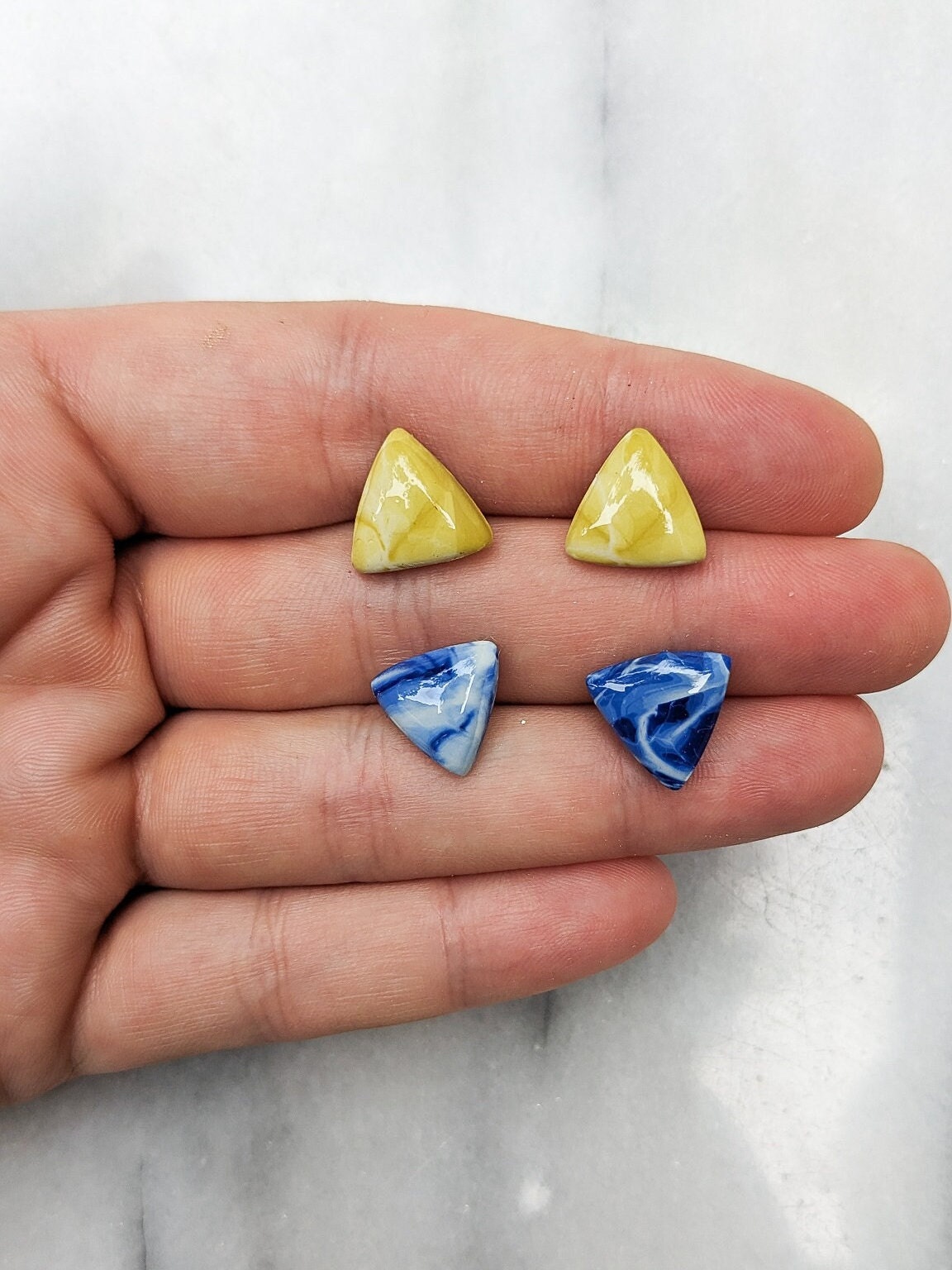 TIE DYE STUDS | Polymer Clay Statement Earrings