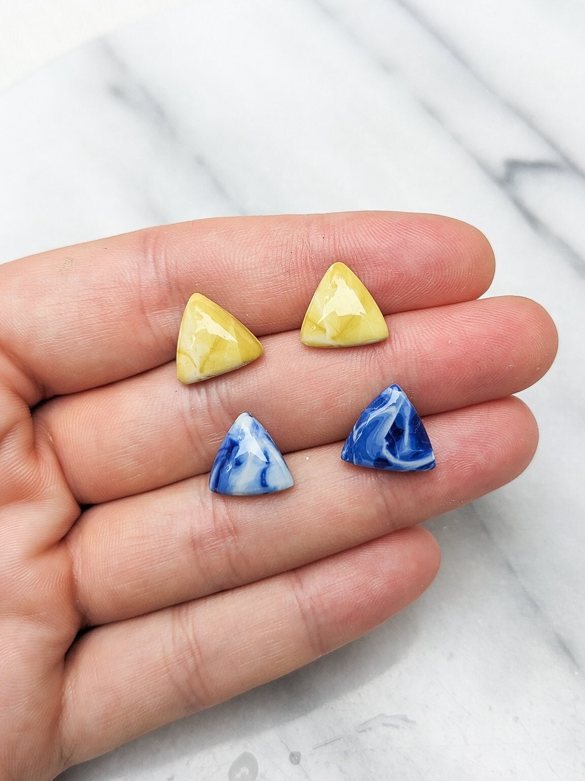 TIE DYE STUDS | Polymer Clay Statement Earrings