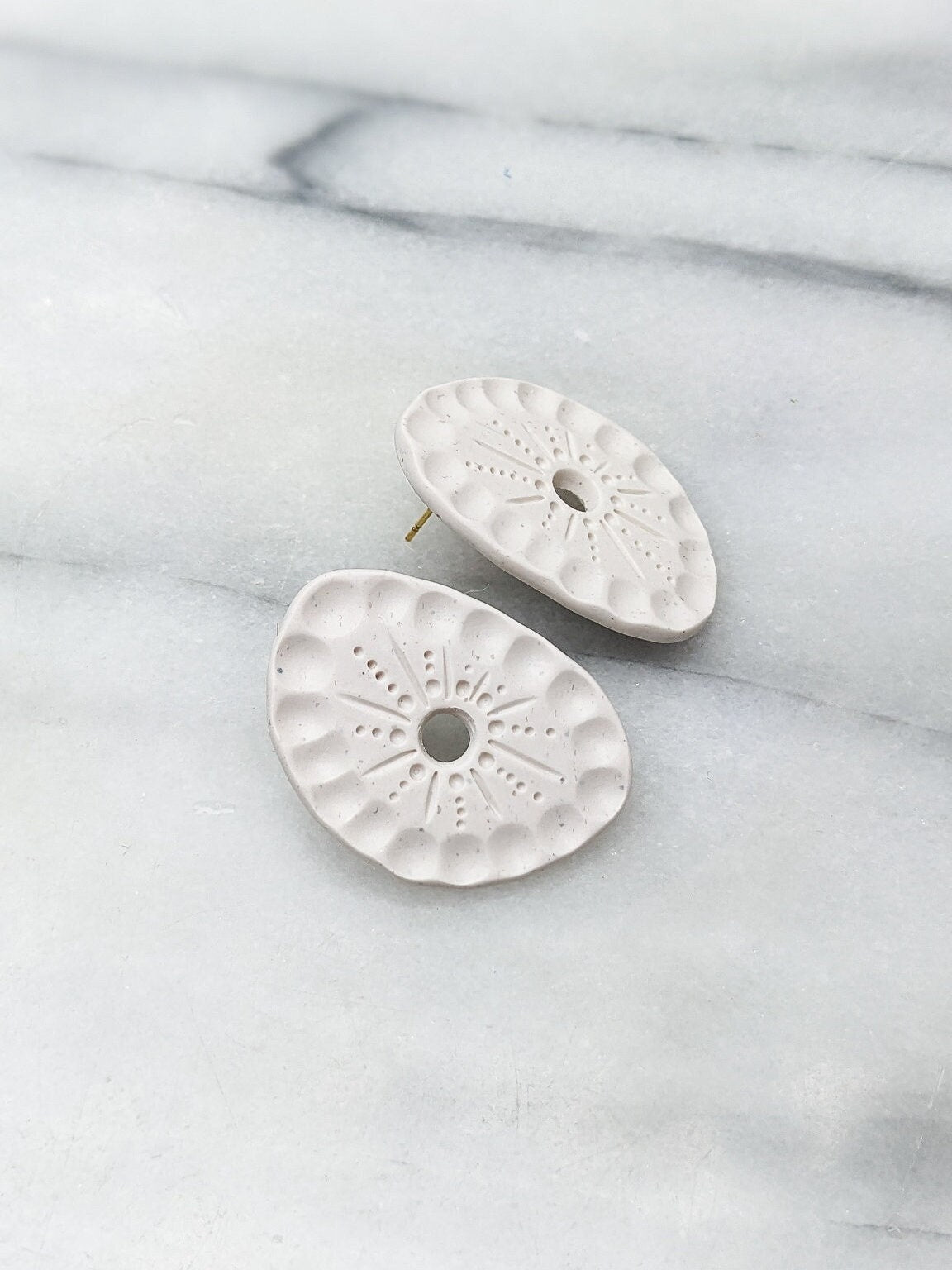 HUESO | Polymer Clay Statement Studs in Bone