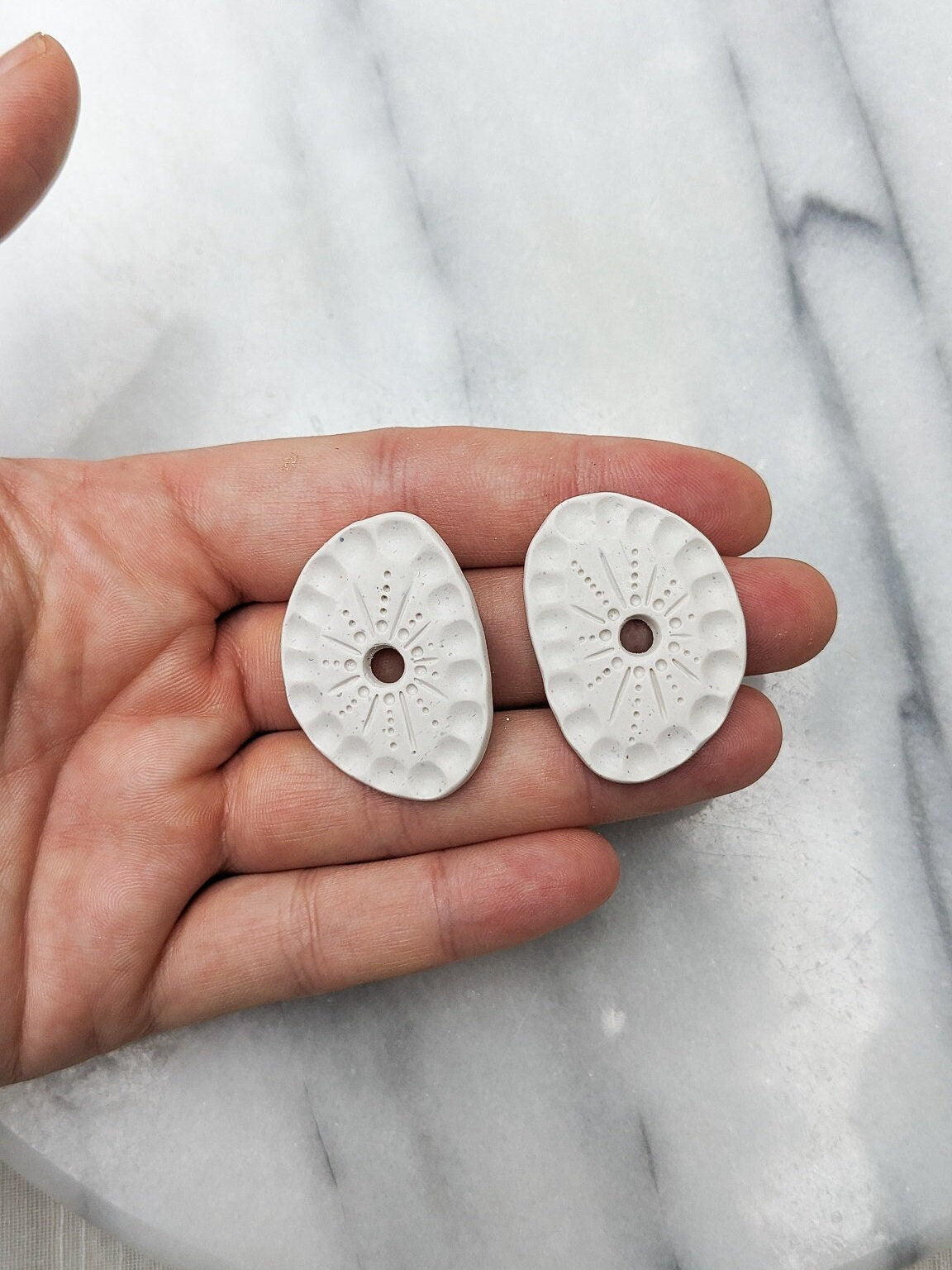 HUESO | Polymer Clay Statement Studs in Bone