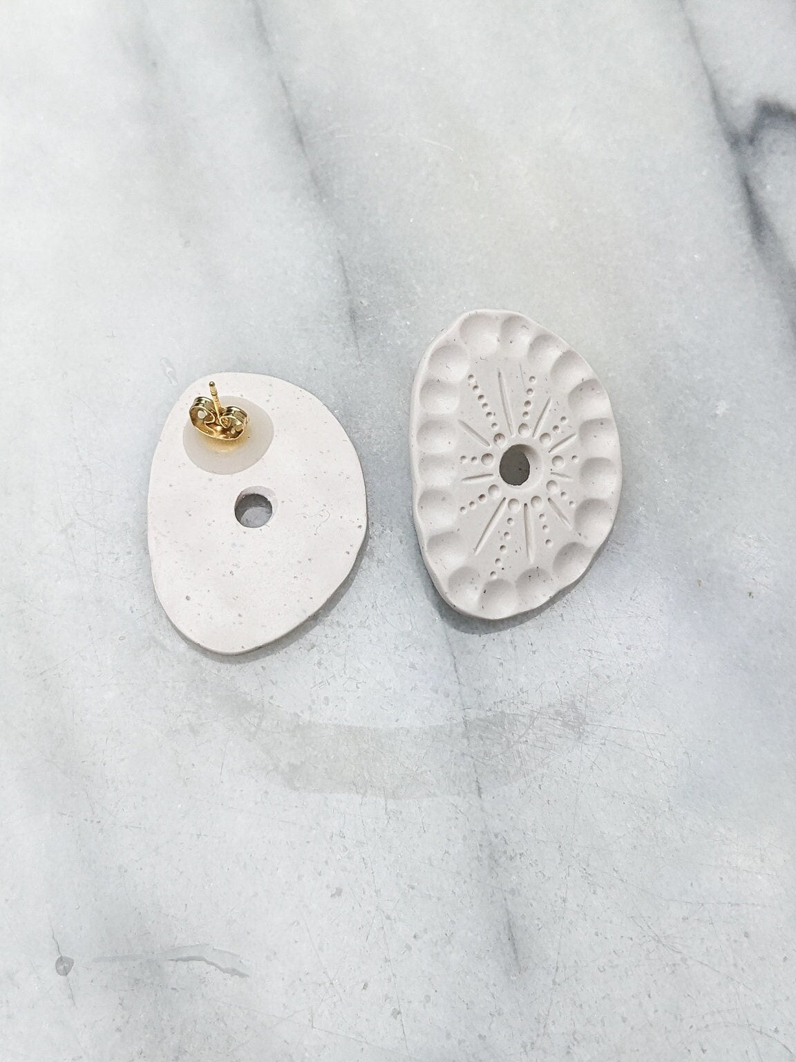 HUESO | Polymer Clay Statement Studs in Bone