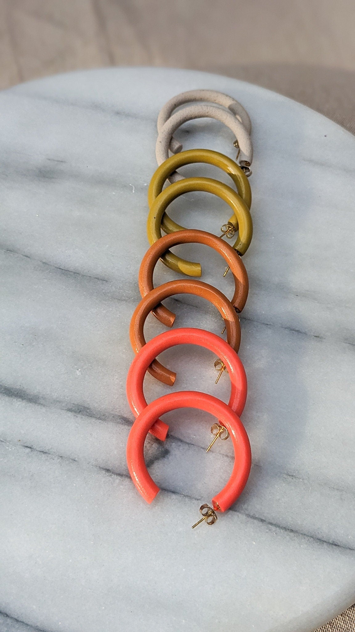 Mini HOOP There It Is | Polymer Clay Hoops in Pistachio